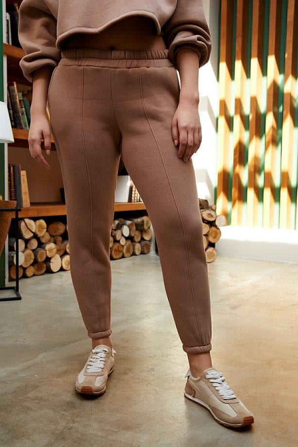 Camel Şardonlu Dikişli Jogger Pantolon - 5