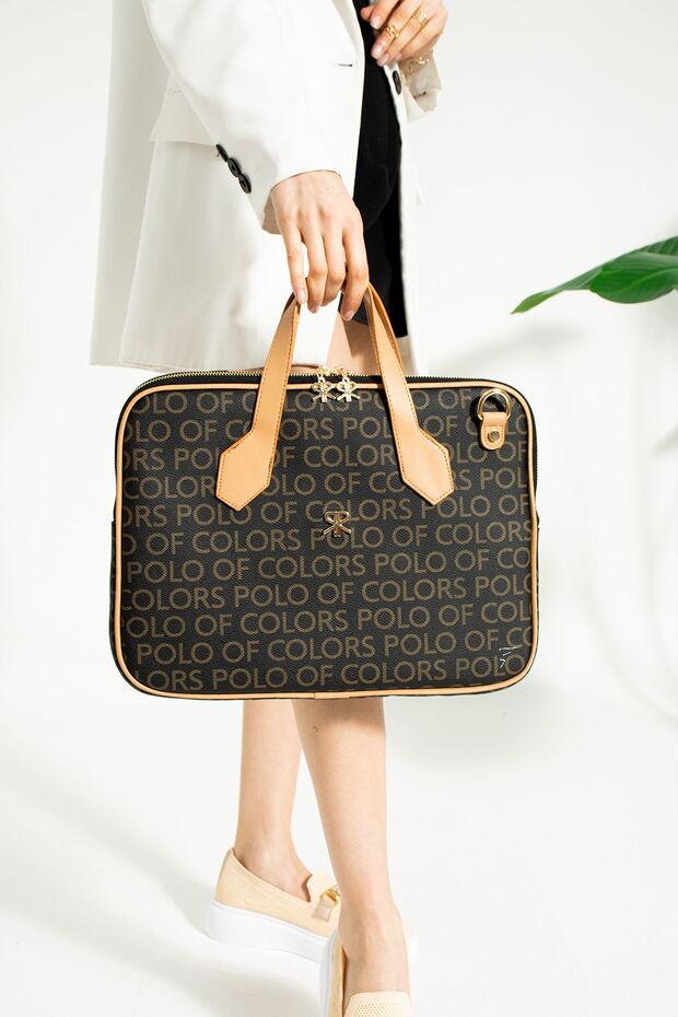 Joyce Black Camel Printed Unisex Netbok and Briefcase 28x37 Size