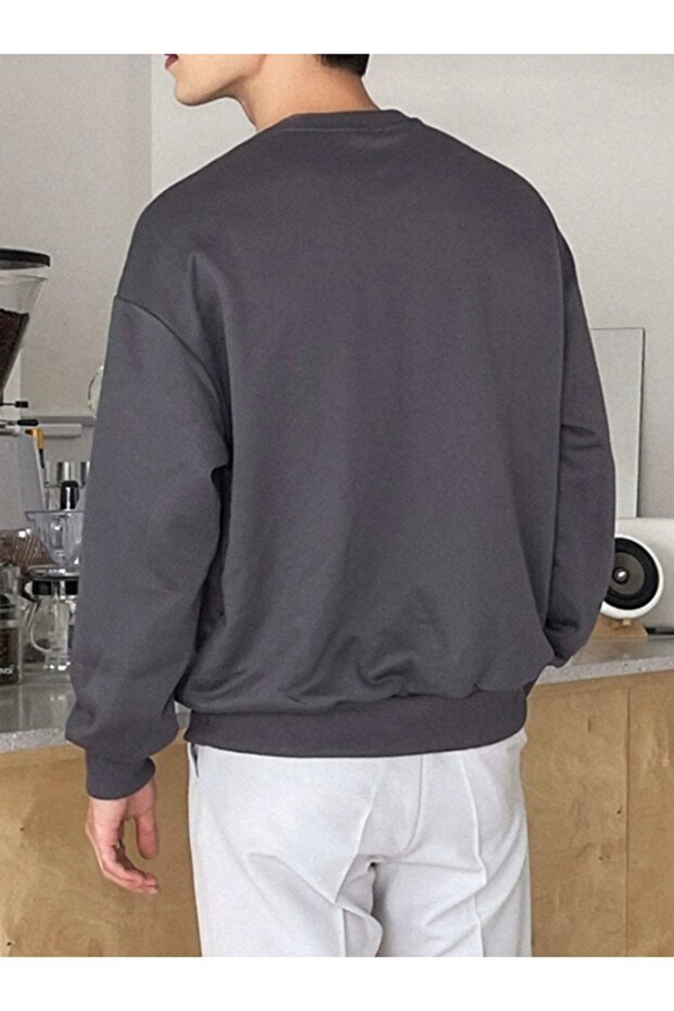 سويت شيرت مدمج برقبة دائرية - 3 خيوط مرتفعة - 4