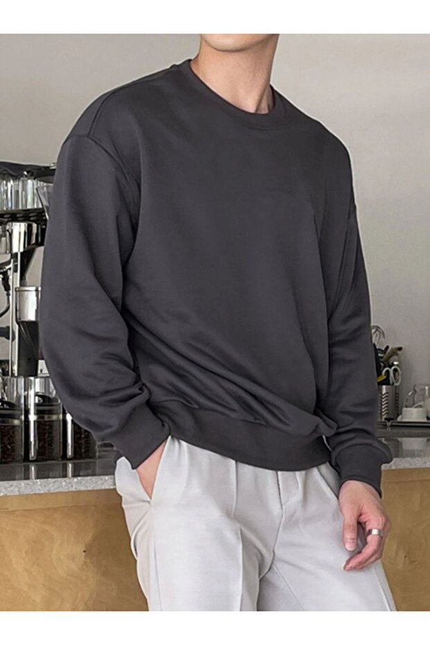 سويت شيرت مدمج برقبة دائرية - 3 خيوط مرتفعة - 1