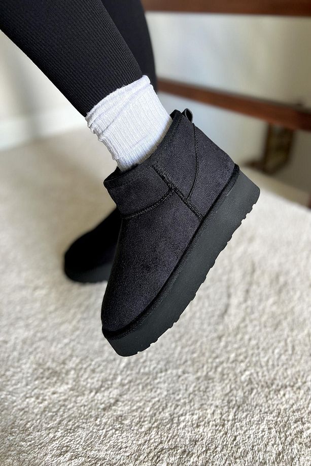 Kadın Süet Yarım Bot İçi Kürklü Bot & Bootie TS1146 - 4