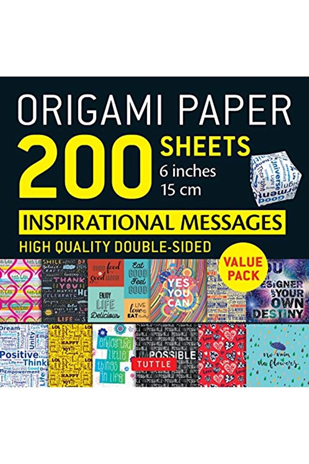 Origami Paper 200 Sheets Inspirational Messages 6 15 Cm Tuttle Origami Paper Double Sided Origa