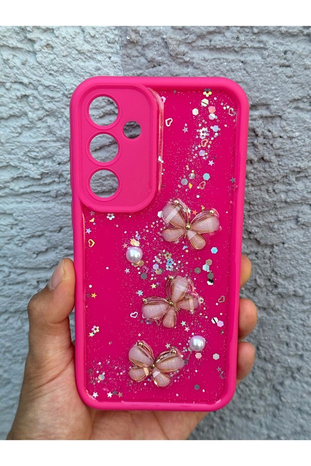Samsung Galaxy A55 Compatible Case 3D Emboss Heart Figure Ribbon Bow Soft Cover