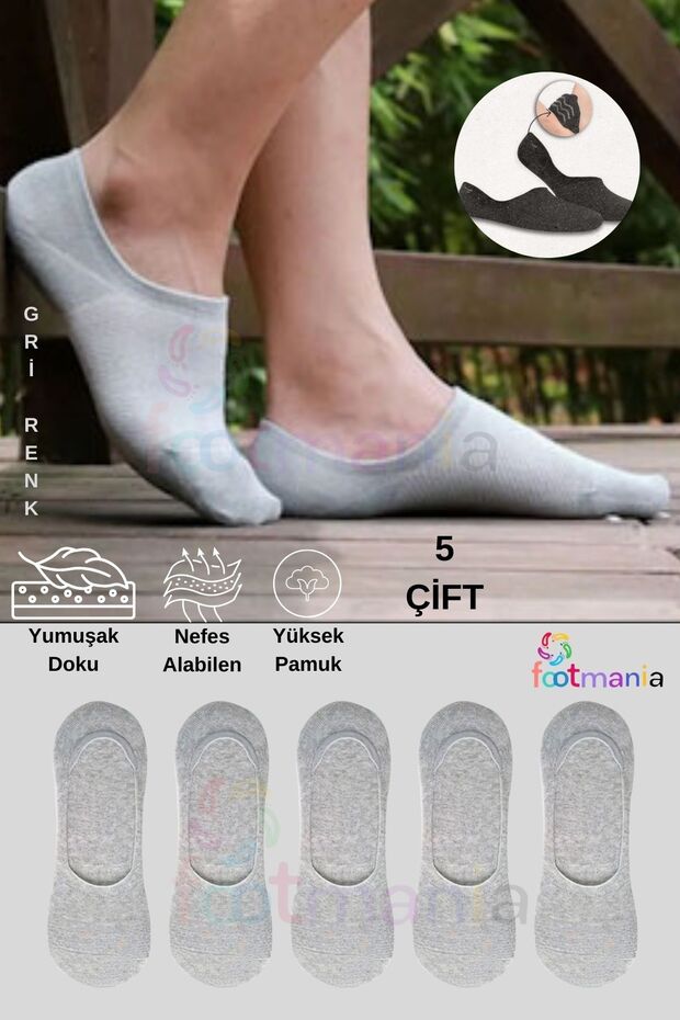5''Pair Women's and Men's Flat Ballerina Socks Set with Silicone (Seamless Toe)