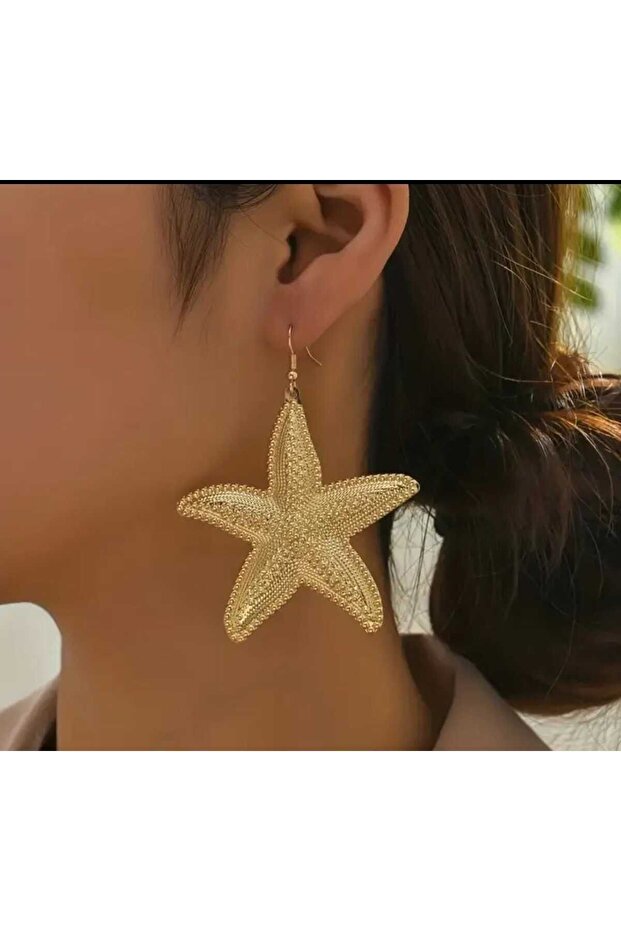 أقراط بنمط نجم البحر - 5 سم - 2