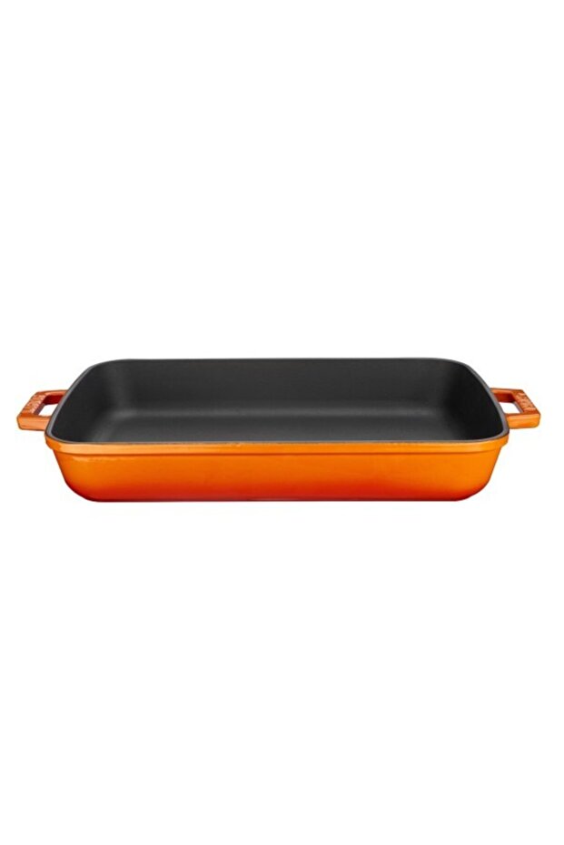 صينية صب مستطيلة باللون البرتقالي مقاس 26 × 40 سم - 2