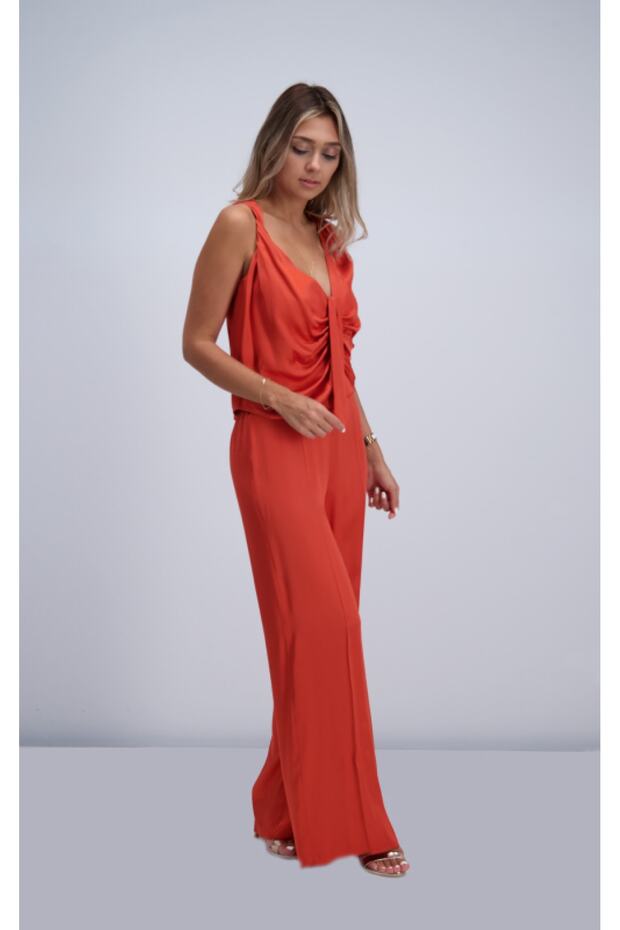 Saten Drapeli Bluz - 2