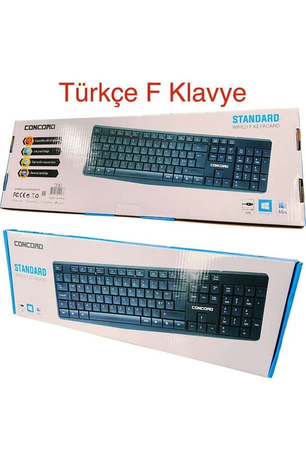 F Klavye Yumuşak Basım Yüksek Kalite Sessiz Klavye Standard Wıred F Keyboard Katip Katiplik Sınav - 1
