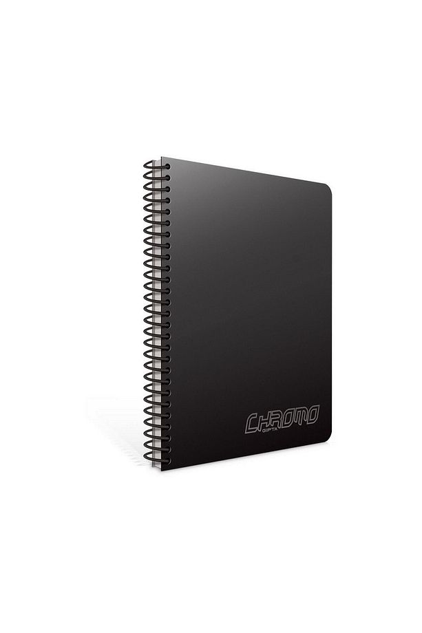 Chromo A4 60 Yaprak Plastik Kapak Spiralli Defter (2064) Çizgisiz Siyah - 1