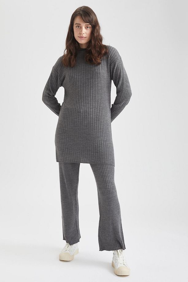 Regular Fit Balıkçı Yaka Triko Tunik - 4