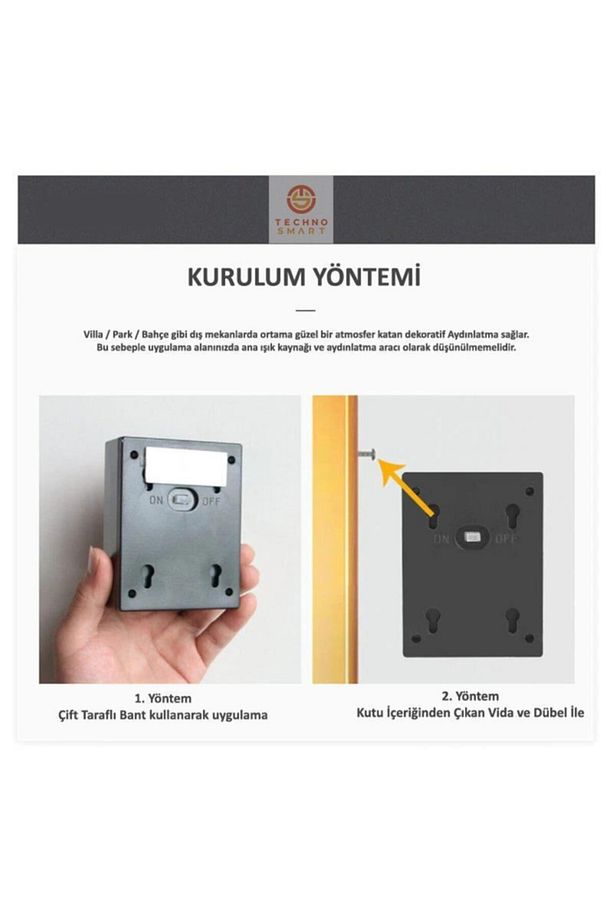 1adet Modern Solar Çift Taraflı Duvar Lamba Güneş Enerjili Aydınlatma Dekorasyon Aplik - 4