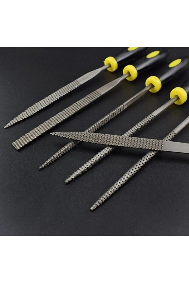 Mini Törpü Eğe Seti Plastik Saplı 14cm Ahşap Için Törpü 6 Parçalı Karbon Ege Takımı - 3