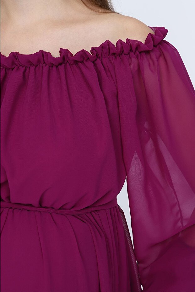 Kadın Mor Dökümlü Hamile Elbisesi - 3