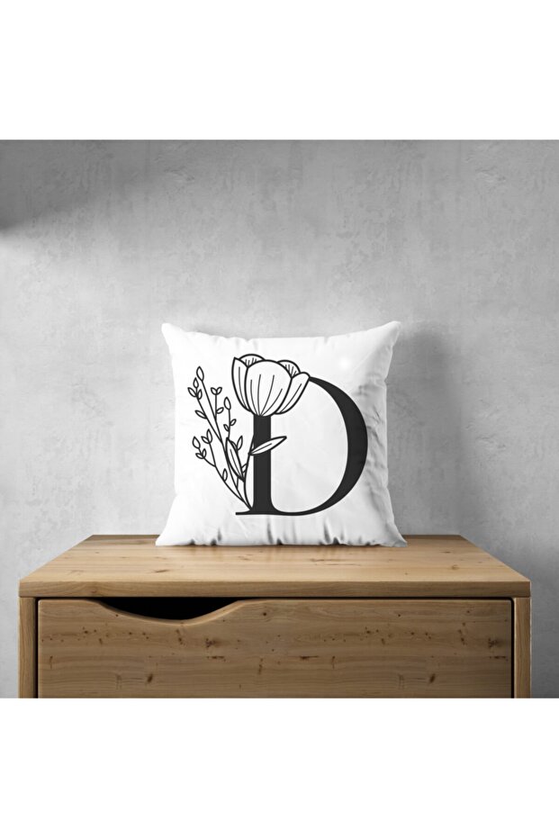 Lettered Cushion Cover - Letter D - 43x43 Cm