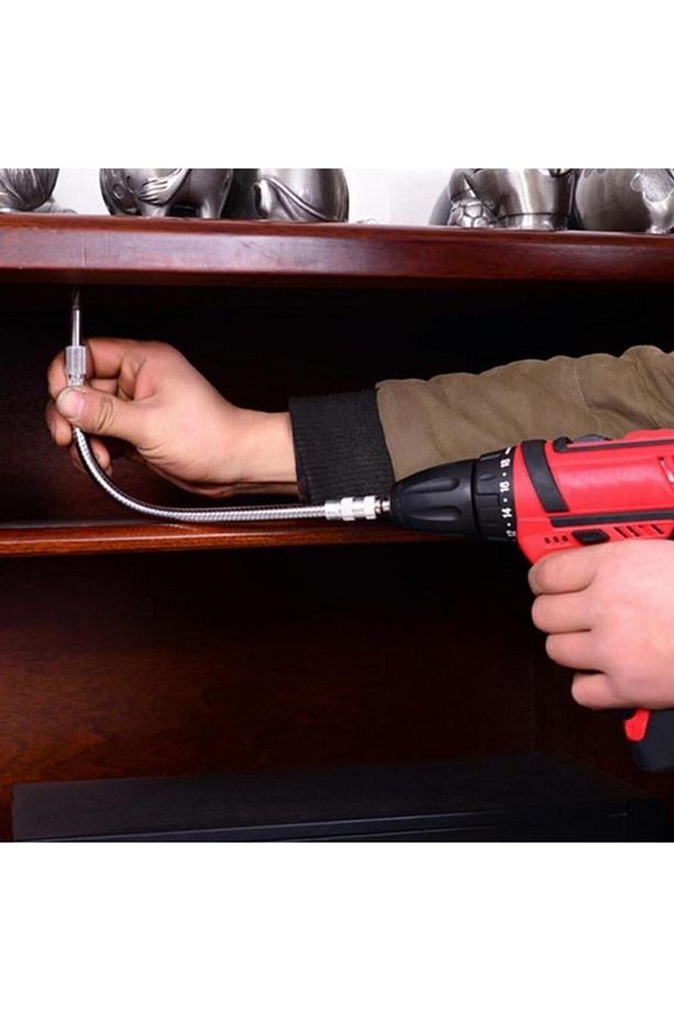 Köşe Delme Vidalama Adaptörü Metal Kör Nokta Vidalama Uzatma Hortumu Altıgen 1/4 Hex Bits Şaftlı - 7