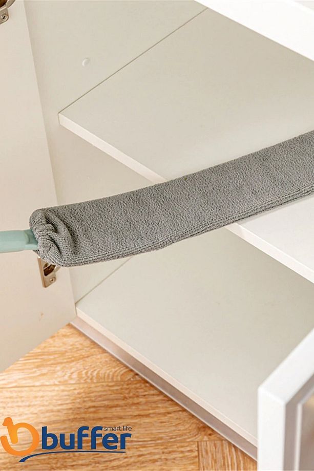 2 Adet Sihirli Mikrofiber Başlıklı Girintili Yüzey Dip Köşe Raf Temizleme Mopu Fırçası - 3