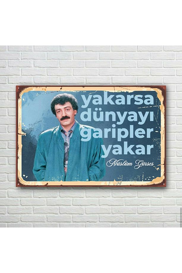 Müslüm Gürses Retro Ahşap Poster - 1