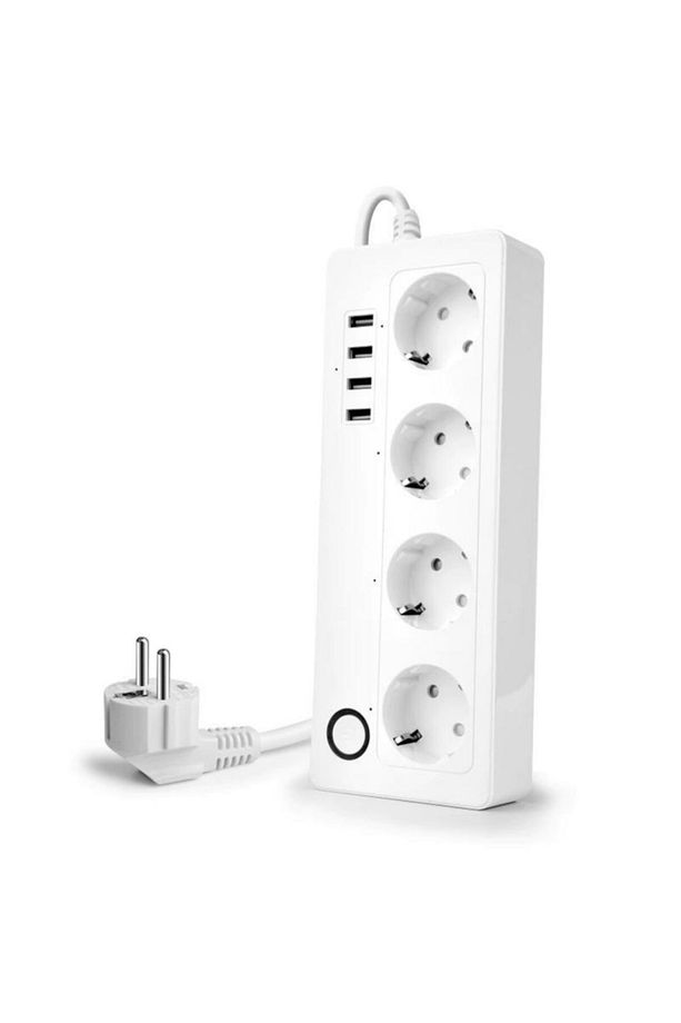 Akıllı Wifi Uzatma Kablolu 4lü Priz 4 Port Usb Hızlı Şarj - 1