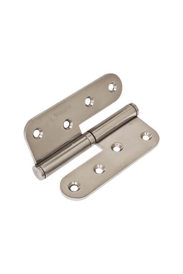1042 10cm Metal Satin Slot Okka Door Hinge Left