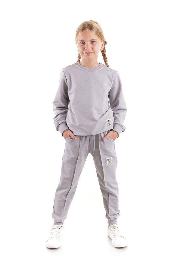 Cotton Sweatshirt and Sweatpants Set for Girl - Ak2529