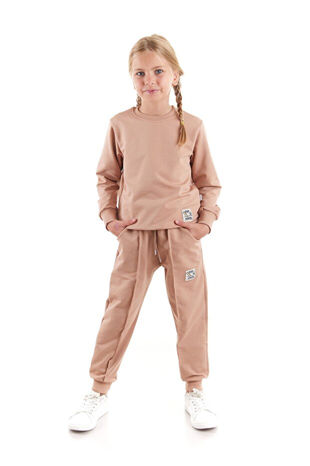 Cotton Sweatshirt and Sweatpants Set for Girl - Ak2529