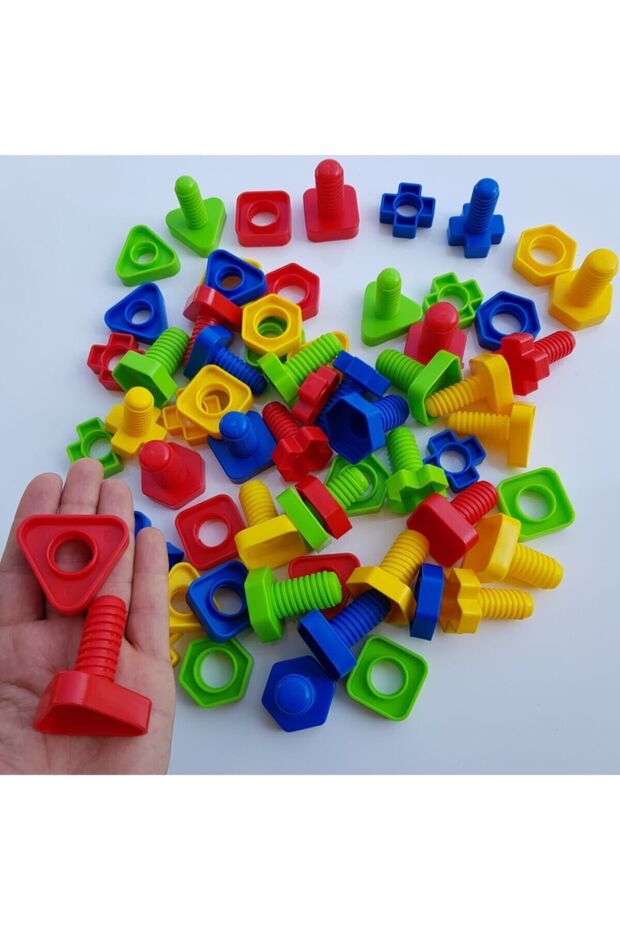 Color Shape Plastic Nut Bolt Matching Game
