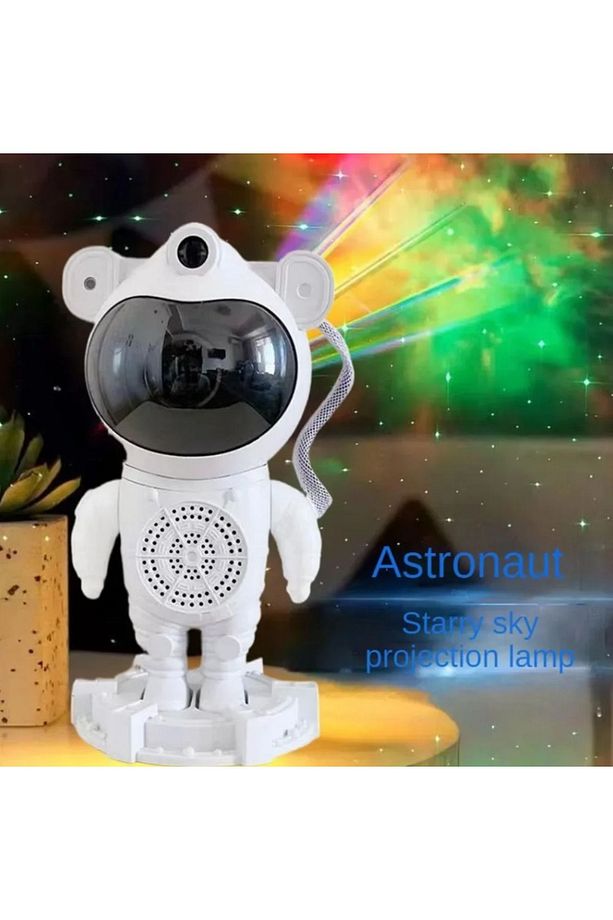 Bluetooth Hoparlör Astronot Nebula Projeksiyon Zamanlayıcı Galaxy Gökyüzü LED Masa ve Gece Lambası - 4