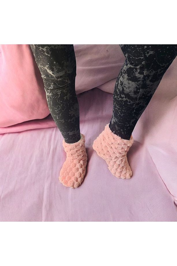 Ortopedik Yumuşacık Kışlık Peluş Hafif Taban Ev botu,Pandufu - 2