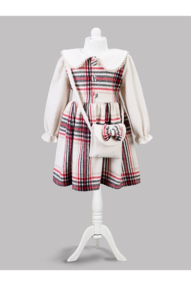 Bebe Yaka Ekose Elbise - 6