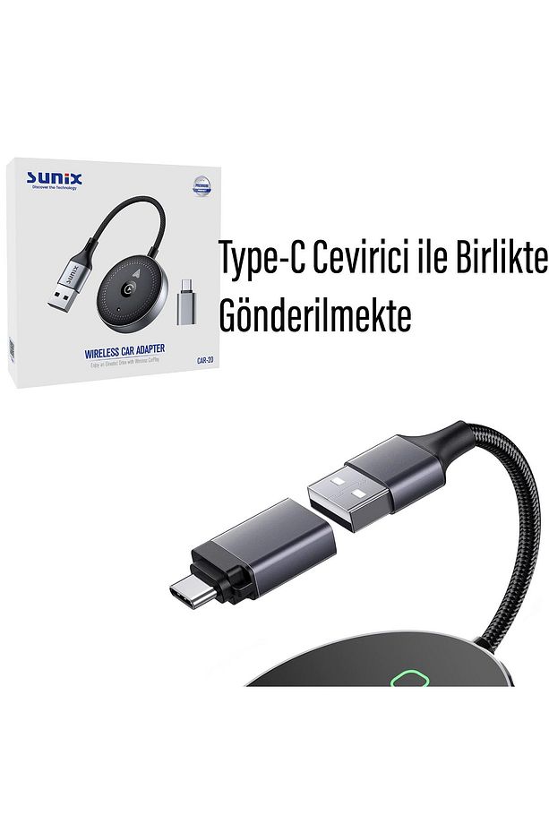 CarPlay - Android Auto Kablosuz Yapma Bağlantı Adaptörü CarPlay / Android Auto Bluetooh Bağlantı - 4
