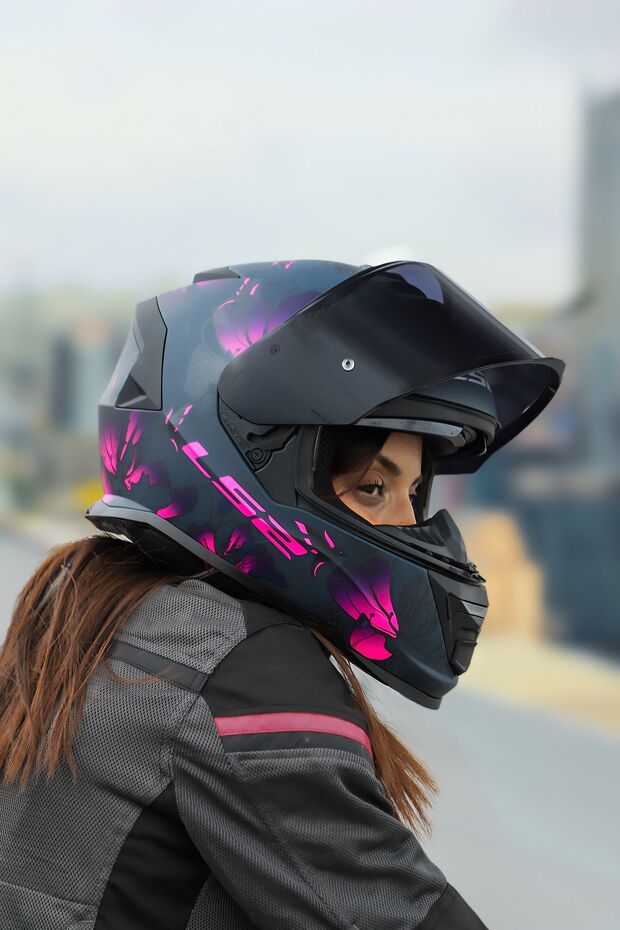 STORM 2 BURST MAT SİYAH-PEMBE KASK - 6