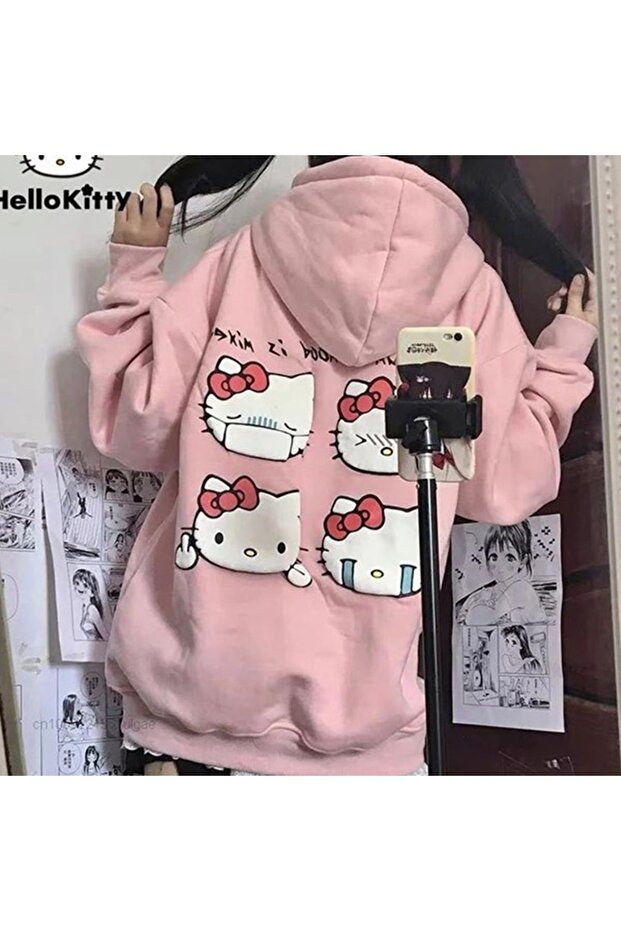 Hello Kitty Kapuşonlu Sweatshirt - 1