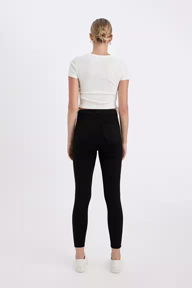 Jegging Yüksek Bel Bilek Boy Dar Paça Basic Pantolon B7498AXNM40 - 4