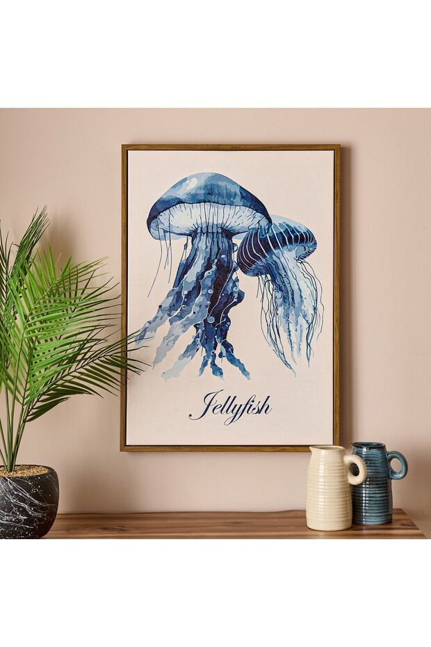 Deco Jellyfish Tablo - Mavi - 50x70 cm - 1