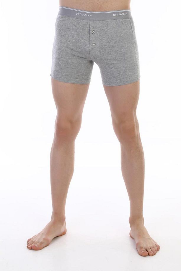 Erkek Elastanlı Biyeli Gri Melanj Boxer Şort 0880 - 5