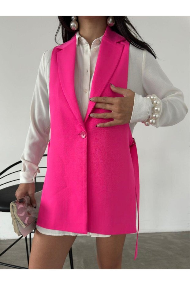 Women's Vest - Side Slit and Buckle Detailed