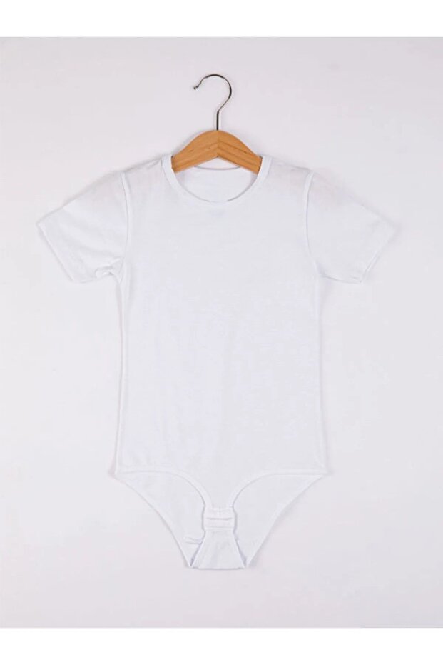 6 Pieces Girls' Half Sleeve Children's Snap-On Bodysuit 92% Cotton 8% Lycra