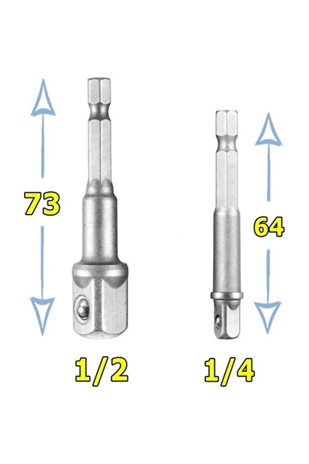 Kk1314 1/2" 1/4" Lokma Adaptörü Bits Uç Seti 2 Parça - 1