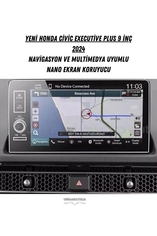 Honda Civic Executive Plus 2024 - واقي شاشة نانو متوافق مع الملاحة والوسائط المتعددة