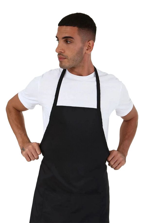 Mutfak Önlüğü Berber Önlüğü Baskısız Siyah Kaliteli Kumaş Apron Önlük Baskısız A1000 - 3