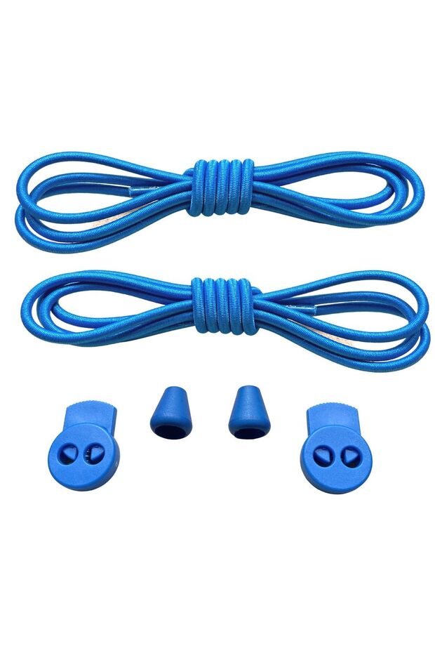 Akıllı Bağcık, Pratik Lastikli Ayakkabı Bağcığı, Spor, Çocuk, Klasik Ve Bot Bağcığı, Mavi 1 Çift - 1