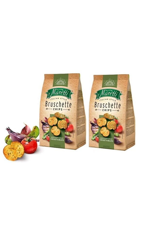70 Gr X 2 Pack Fried Bread Bruschette Chips - Vegetables - 1