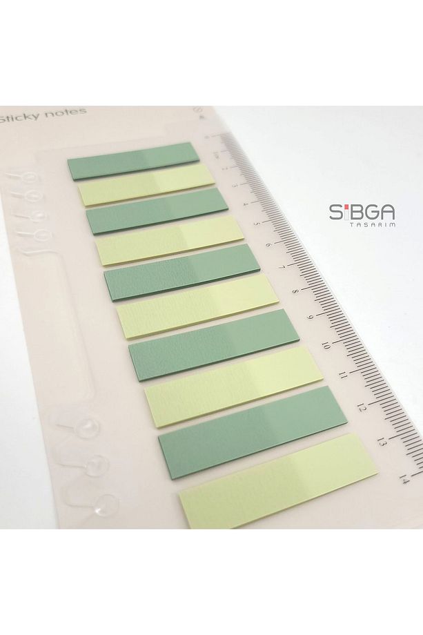 Şeffaf Yeşil Renkli Postit Post-it Post It. Kitap Ayracı Ayraç Postit Sticker 200 Yaprak - 3