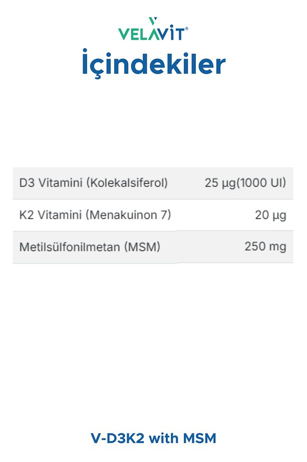 V-D3K2 with MSM 60 Tablet - 3