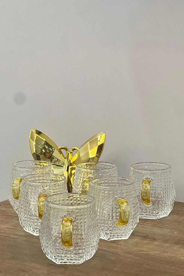 Altın Kulplu Kahve Bardağı Espresso Bardağı 150ml 6'lı - 7