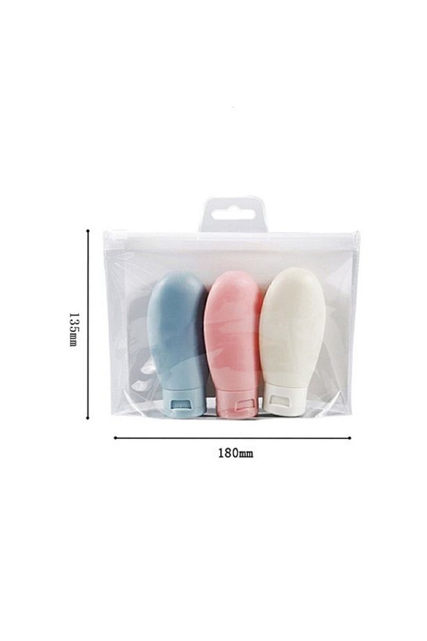 Seyahat Tipi Doldurulabilir Krem Şampuan Kutusu 3 Lü Set - 4