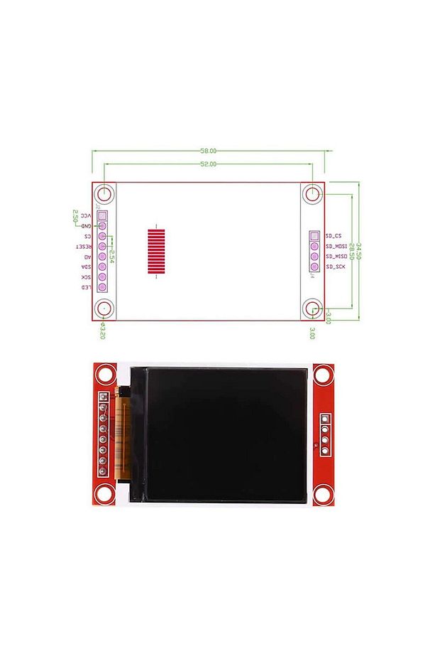 1.8 inch Lcd Tft Modül Qvga 128x160 Pixel 1.8” 8 Pin Spı Seri Ekran Sd Kart Soketi St7735 Arduino - 6