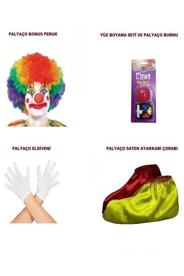 Clown Bonus Paint Nose Shoes Socks Gloves Set