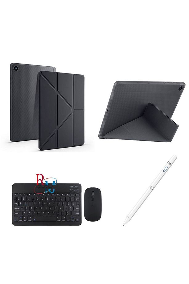 Samsung Galaxy Tab A9 Plus X210 11'' Uyumlu Standlı Kılıf Dokunmatik Kalem ve Klavye Mouse 3'lü Set - 1