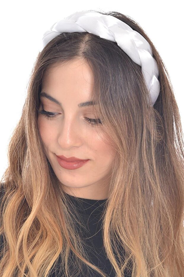 Women's Elastic Hair Braid White Hair Band